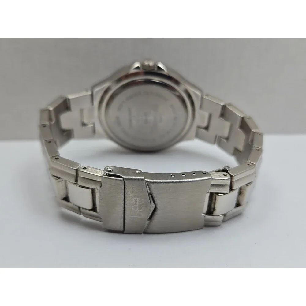 Vintage Lee Dungarees Mens Blue Dial Sport Metal Bracelet Y2K Quartz New Battery